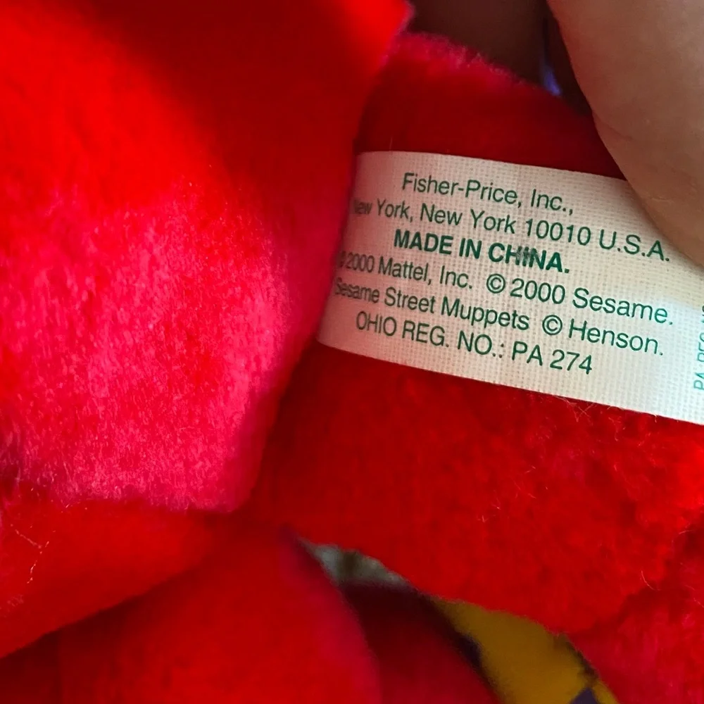 Sesame Street Elmo Plush Stuffed Jump and Learn Sounds Fisher Price 2000 WORKS